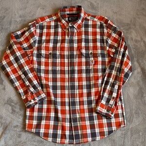 Carhartt Red and Blue Plaid Button-Down Shirt